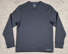 NOBULL Quilted Performance Crew Neck Sweatshirt Mens Medium Gray