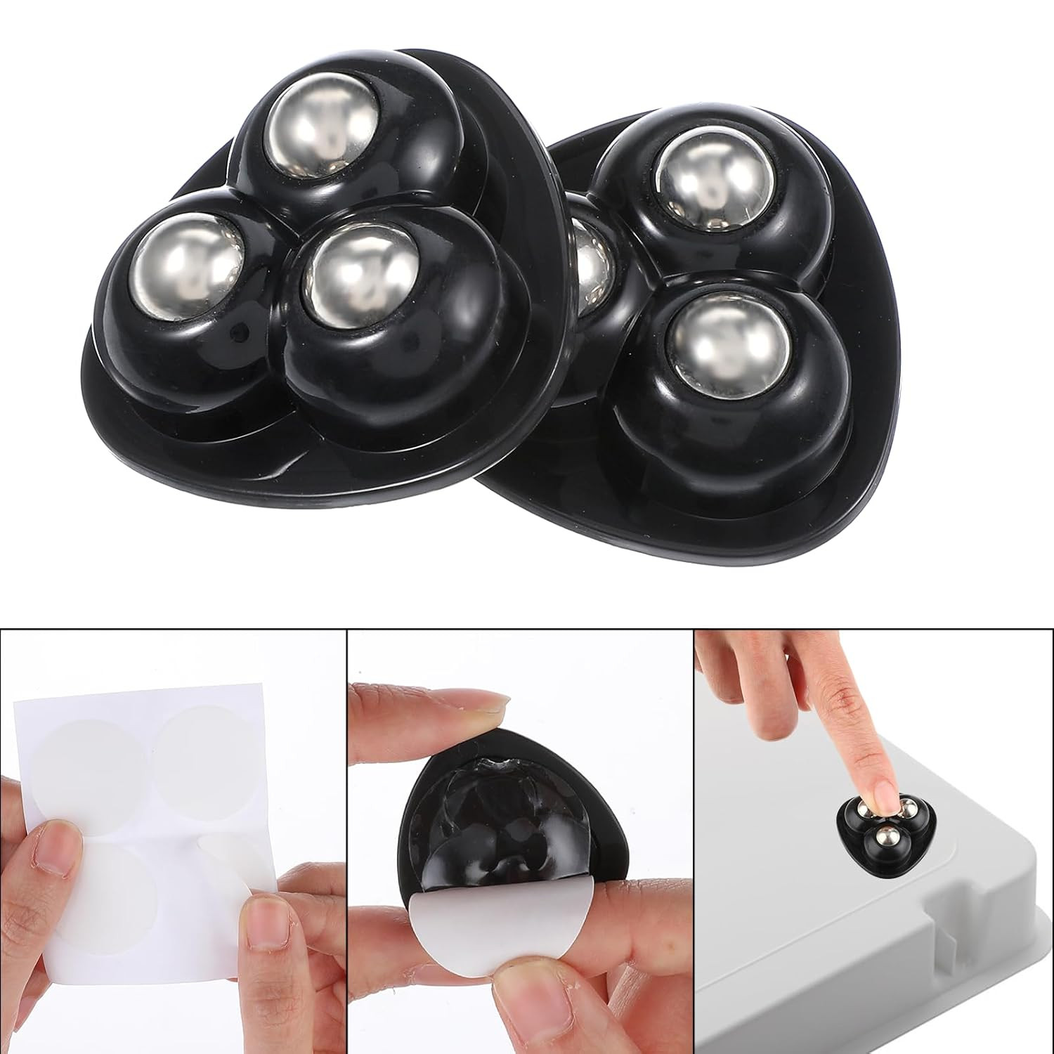 8Pcs Self Adhesive Mini Caster Wheels 360° Swivel Universal Wheel Sticky Pulley