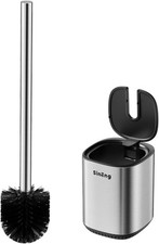 Toilet Brush Holder Set Toilet Bowl Brush Stainless Steel Automatic Open lid