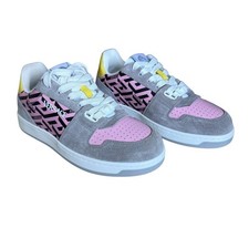 Versace Medusa Pink/Black Leather Women's Sneaker Shoe, 1014316, 37