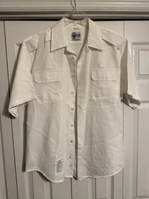 Defense Logistics Agency White Dress Shirt 17A Men’s Short Sleeve USA Made