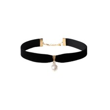 Fashionable Pearl Choker Necklace for Women Daily Wearing Black 