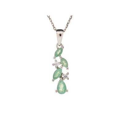 Tropfenanhänger aus grünem Aventurin, Sterlingsilber 925, 2+0,7 cm