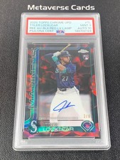 2025 Topps Chrome UPD Tyler Locklear RC Auto Black/Red Lava Lamp 2/8 PSA 9/10