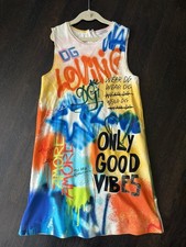 Dolce Gabbana Kids Orange Printed Jersey ALine Short Dress size 11-12