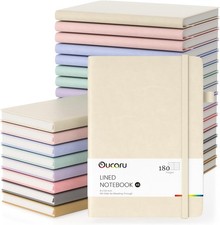 Oucaru Lined Journal, 24 Pack, 180 Pages, A5 Writing Journal
