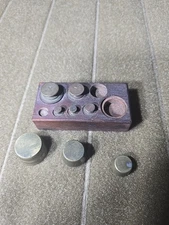 VINTAGE SCALE WEIGHTS  WOOD  STORAGE WEIGHT SET