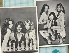 2 Charlie's Angels B&W Press Photograph Farrah Fawcett Kate Jackson Jaclyn Smith