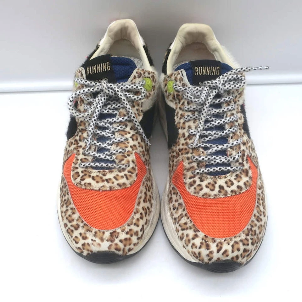 Golden Goose Zoo Puzzle Running Sole Sneakers Printed Calf Hair Size 38 - Image 4 of 4