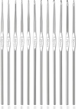 Small Size Crochet Hook Stainless Steel Crochet Needles 12 pcs Metal Crochet