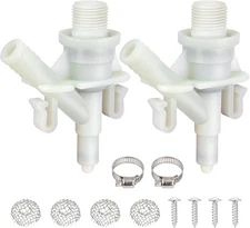 2x Plastic Water Valve Kit For Dometic 300 310 320 Series RV Toilet Repair Flush