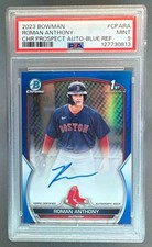 Roman Anthony 2023 Bowman Chrome Blue Refractor 1st RC Auto 44/150 PSA 9