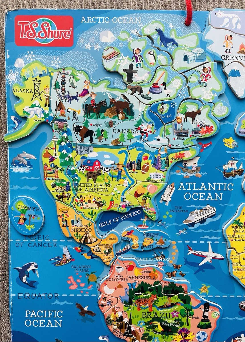 T.S. Shure Map of the U.S.A. Magnetic 110 Piece Puzzle