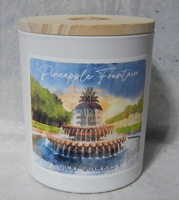 Sincere Surroundings Pineapple Fountain Pina Colada Wood Top Candle New (129)
