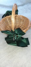 Small wicker basket for Flower Girl Bridesmaid Easter Childs Woven with handle