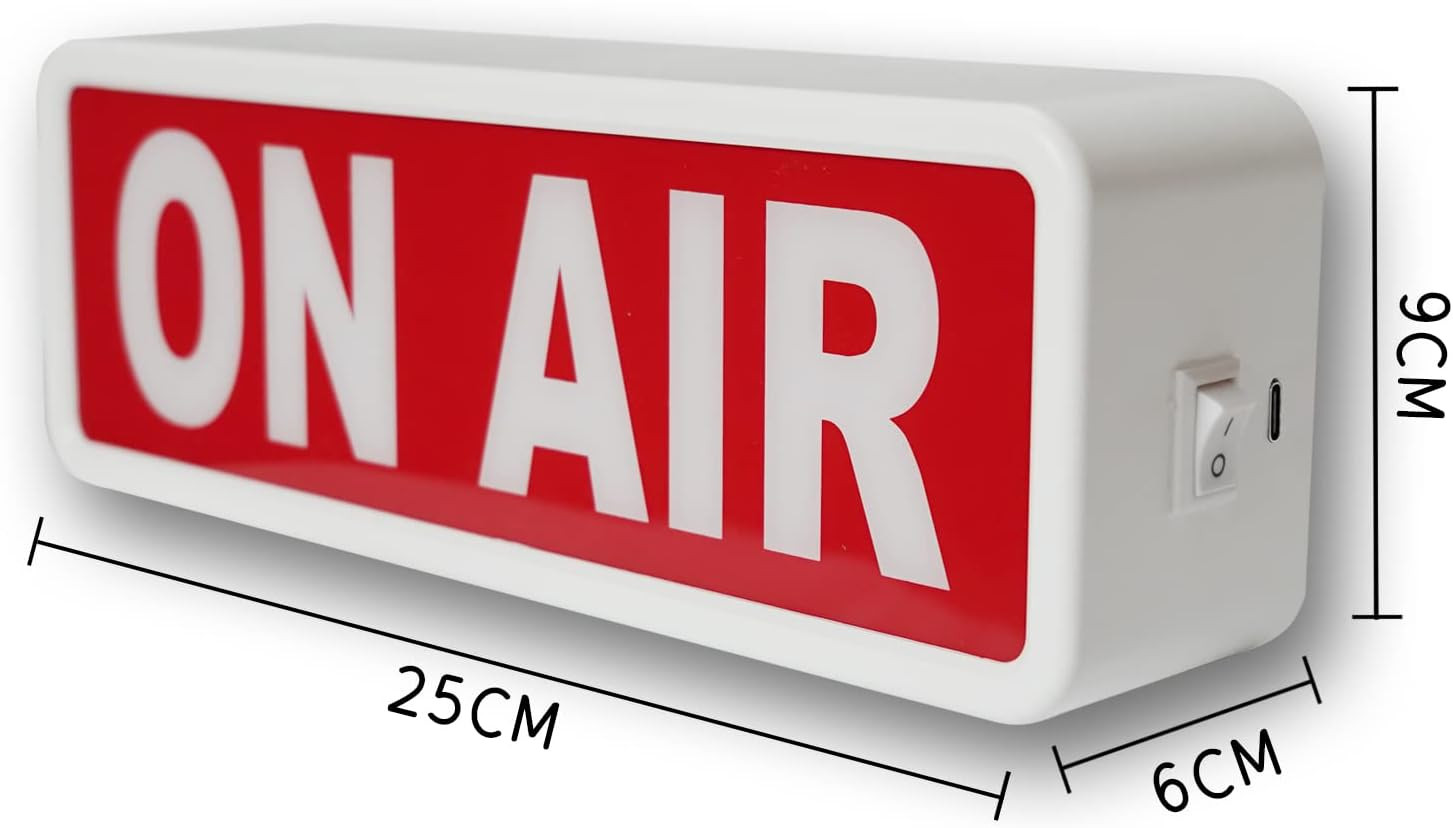 Segnale ON AIR Retroilluminato LED - Design per Ufficio e Home Studio - 2
