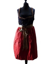 BPC Damen Trachten Kleid Dirndl 48 ärmellos Schürze Rot geblümt ohne Bluse (MW)