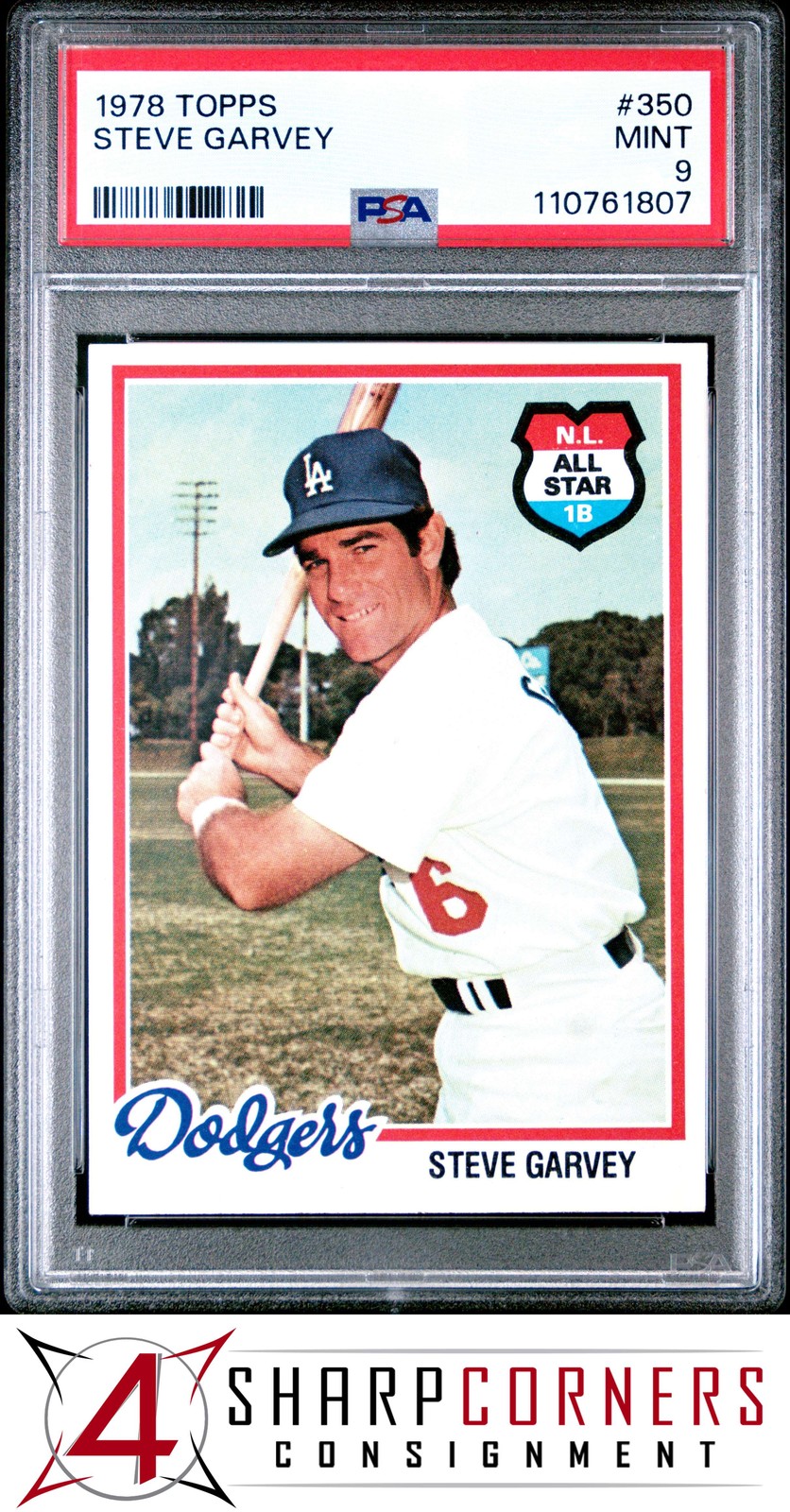 1978 TOPPS #350 STEVE GARVEY DODGERS PSA 9