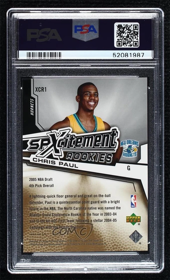 2005-06 SPx Spxcitement Rookies /1999 Chris Paul #XCR1 PSA 9 MINT RC - Image 2 of 2