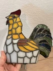 VINTAGE TIFFANY STYLE 6” STAINED GLASS CHICKEN ROOSTER  SHADE ONLY