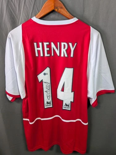 Thierry Henry Signed Arsenal Soccer Jersey AUTO BAS Beckett Sz XL
