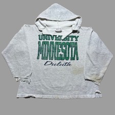 Vintage 80s University of Minnesota Duluth Graphic Pullover Hoodie USA Made - XL