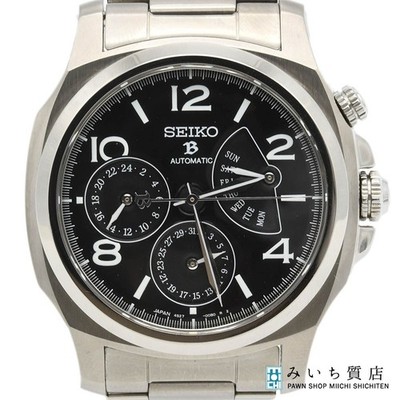 Seiko 4S27-00B0 Brightz Retrograde Automatic Chronograph Watch Black Dial
