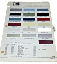 1966 DODGE DART CORONET POLARA MONACO PAINT CHIPS RM color codes OEM chip