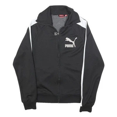 Veste De Survêtement PUMA Femme Noir Blanc Zip Mélange Polyester Taille L - Photo 1/4