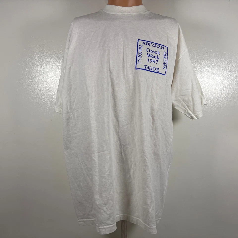 Vintage Bentley College T Shirt Mens XL Greek Week Fraternity Sorority 90s - Image 3 of 4