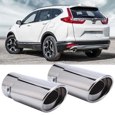 Chrome Rear Exhaust Pipe Tail Muffler Tip Round Stainless Steel For Honda CR-V