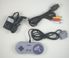 US SELLER Super NES SNES Hookup Kit AC Adapter Power Cord AV Cable Controller