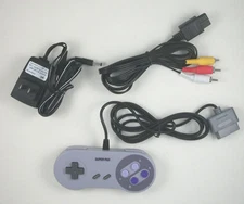 US SELLER Super NES SNES Hookup Kit AC Adapter Power Cord AV Cable Controller