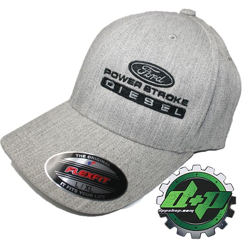 Ford POWERSTROKE truck diesel flexfit hat ball cap fitted flex fit L/XL Heather - Bild 1 von 2