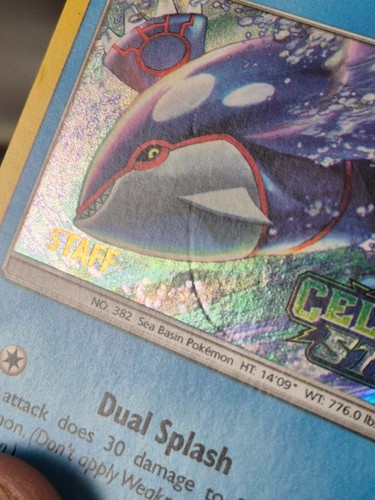 Pokemon Card Kyogre STAFF SM129 Promo Celestial Storm Prerelease Holo MP 2018 - Picture 4 of 5