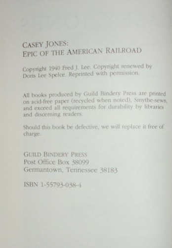 CASEY JONES-The True Story of John Luther "Casey" Jones-Lee-BRAND NEW hc dj-RARE - Picture 4 of 8