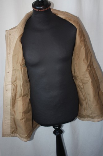 Giacca pelle vintage anni 70 beige colletto pugnale taglia media funky mod soul revival - Foto 13 di 15