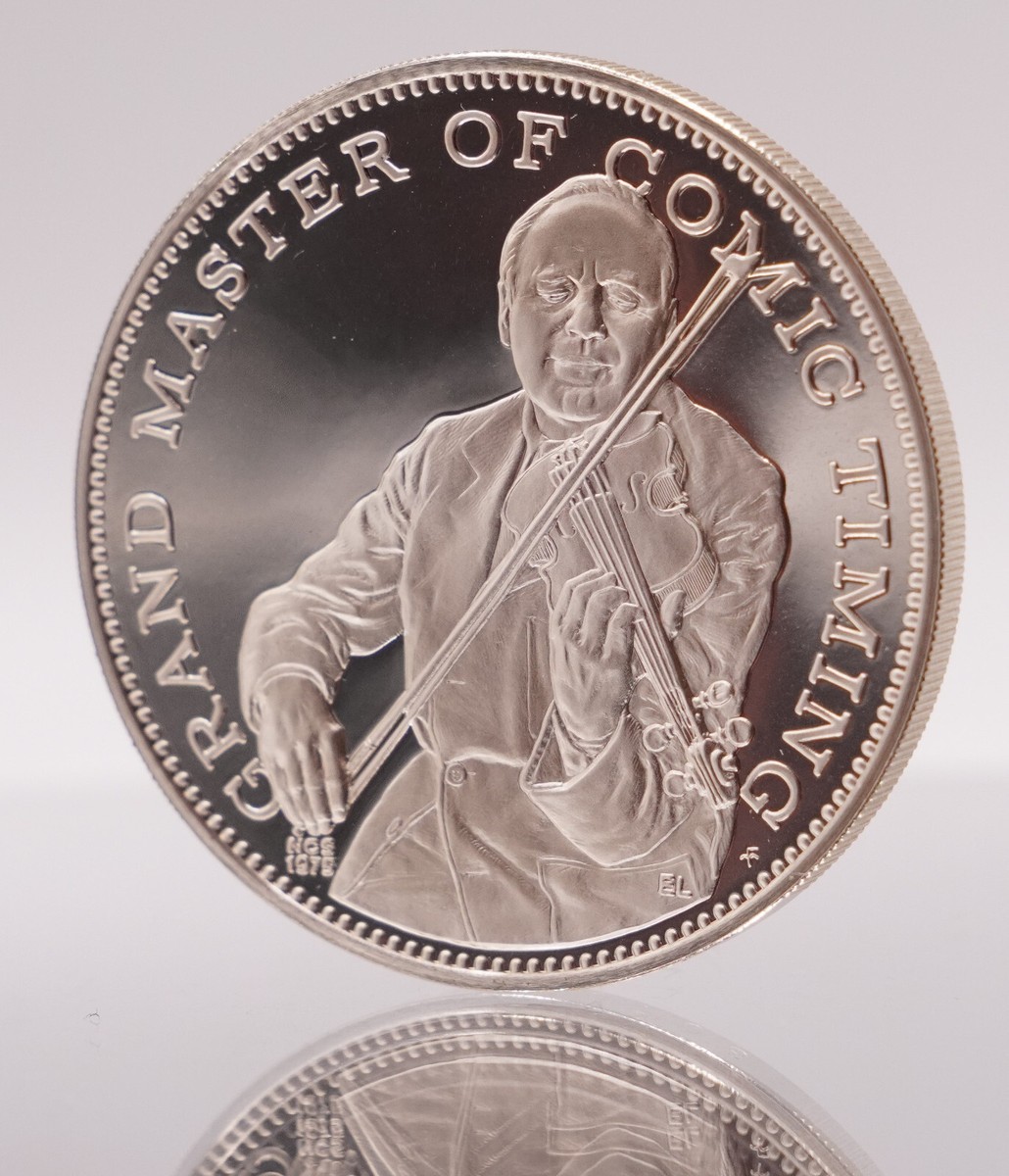 Jack Benny Comedian Musician Violin Franklin Mint 925 Silver art