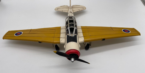 Vintage Tin Plate Plane T-6 Texan Harvard Large 60cms Wingspan. G8 - Picture 14 of 14