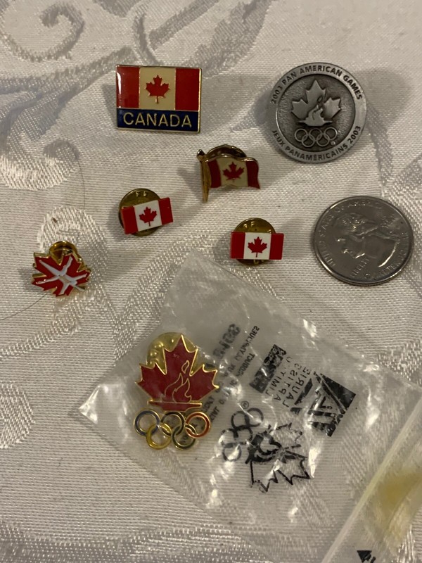 CANADIAN CANADA PINS FLAGS OLYMPICS MORE 1/3" - 1" LOT OF 7