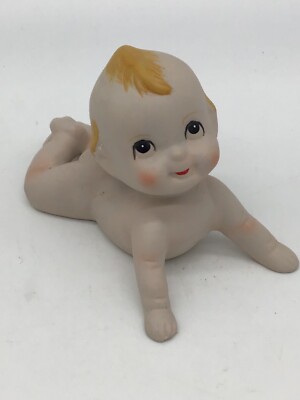 Vintage Kewpie Doll Piano Baby Bisque 1960's Cherub Face 3.5''