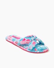 NWT Lilly Pulitzer Printed Velour Terry Slippers SIZE 7/8 My Little Peony 