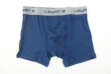 LAYER 8 NAVY BLUE SMALL QWICK-DRY PERFORMANCE BOXER BRIEFS UNDERWEAR MENS