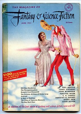 Fantasy and Science Fiction Vol 2 No 3. 1951 Approx grading : Good ( Tape )