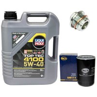 MotoröL Set 5W-40 5 Liter + ÖLfilter + ÖLablassschraube FüR Audi A6 80 A8 100