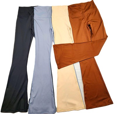 NEW Yoga Pants/Leggings High waste flared legs soft 4 COLORS 4 SIZES See Desc