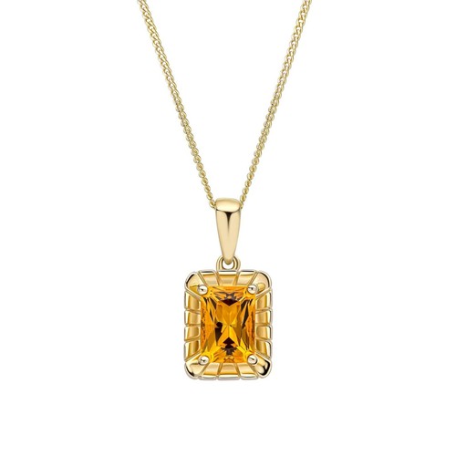 Pendentif Vintage Années 50 En Or Jaune 18 Carats Avec Citrine 10 Ct - Occasion Authentique