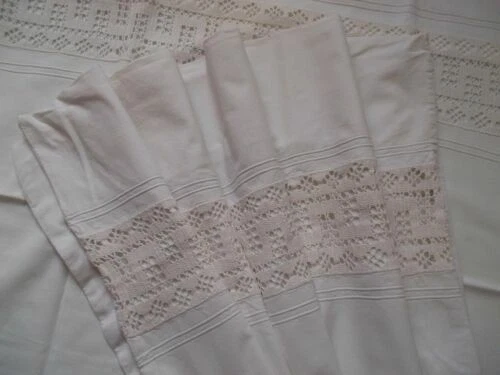 Textiles anciens du XXe siècle taies coton