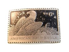 Vintage American Bald Eagle U.S. 6 Cent Stamp Belt Buckle