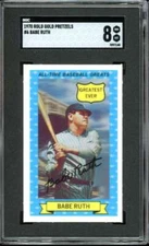 1970 Rold Gold Pretzels All-Time Greats #6 Babe Ruth Yankees HOF SGC 8 NM-MT